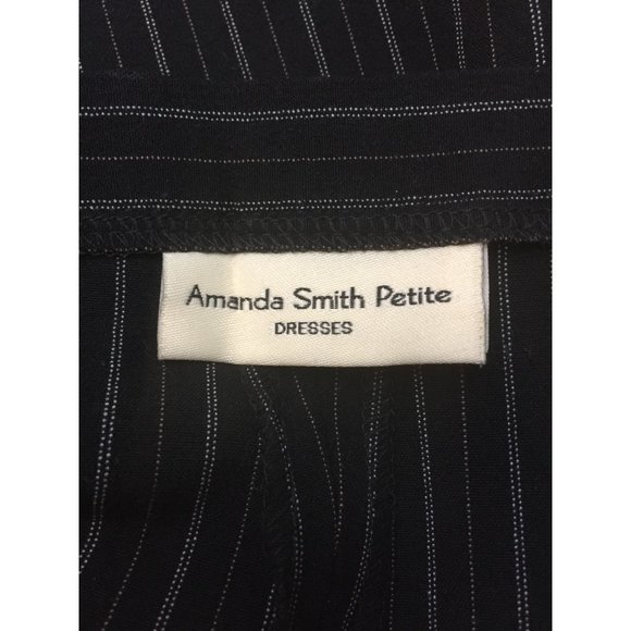 Women's Amanda Smith Black Pinstripe Suit Jacket & Pants Size 12P - Picture 15 of 16